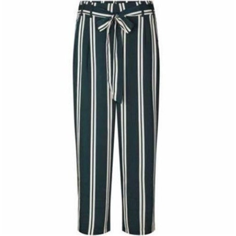 Lolly's Laundry Green and White Striped Casual Pants Size Small